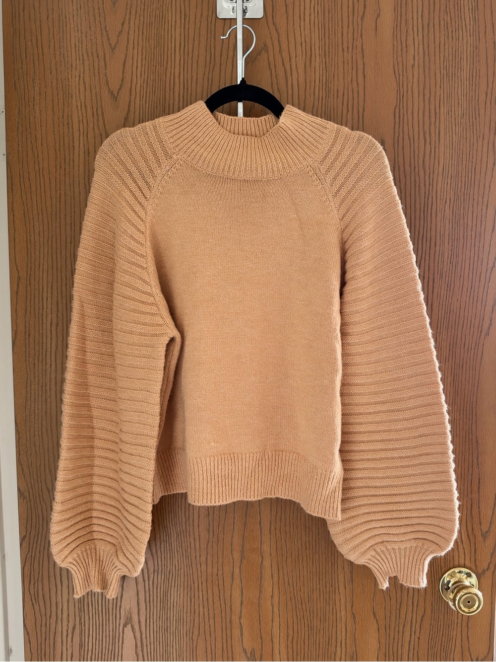 Vici Camel Balloon Sleeve Turtleneck Sweater
